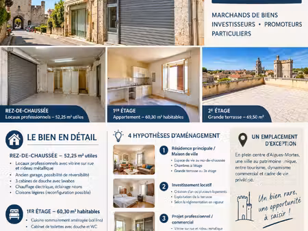 aigues-mortes immeuble à réhabiliter fort potentiel d'investissement