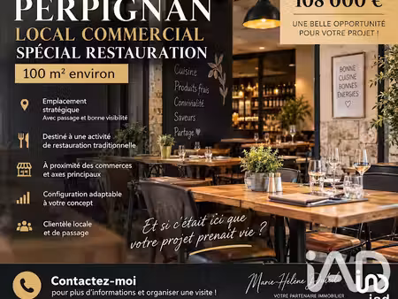 vente locaux professionnels 0 pièces 100 m² à perpignan (66000)  108 000 €