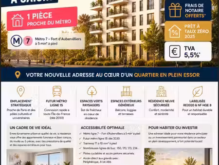 vente appartement 1 pièce 38 m² pantin (93500)