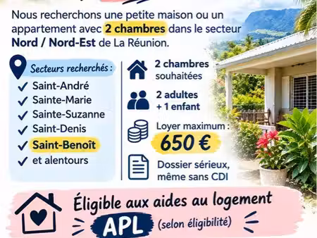 recherche urgent maison ou appartement