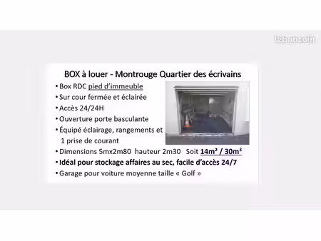 box de stockage - montrouge quartier des écrivains