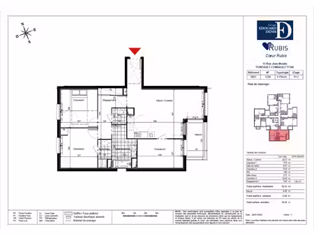 location appartement 4 pièces 82 m² à pontault-combault (77340)  1 379 €