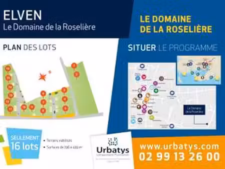 vente terrain à elven (56250) : à vendre / elven