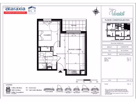 appartement 2 pièces 41 m²