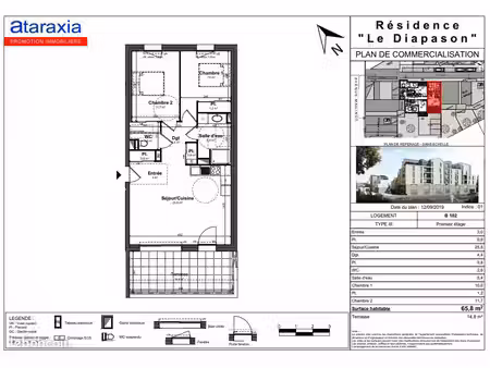 appartement 3 pièces 66 m²