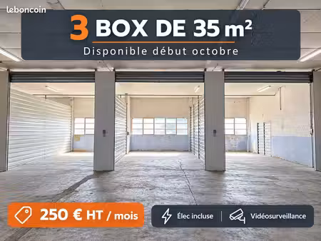box stockage 35 m² sécurisé – 250 ht charges comprises