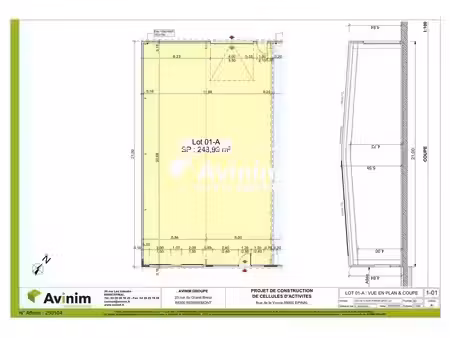 vente local d’activités epinal 88000 249m²