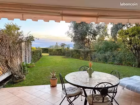 cannes – bas croix des gardes appartement de standing avec vue mer  vaste terrasse et pisc