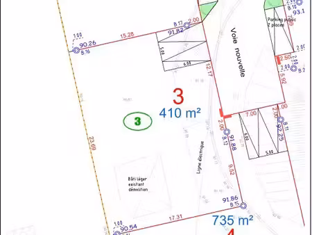 terrain a vendre 410m² frais réduit  vente soumis tva