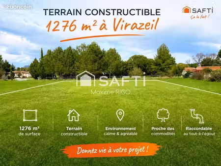 terrain 1276 m² virazeil