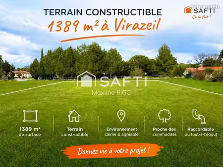 terrain 1389 m² virazeil