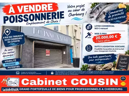 fonds de commerce poissonnerie cherbourg en cotentin