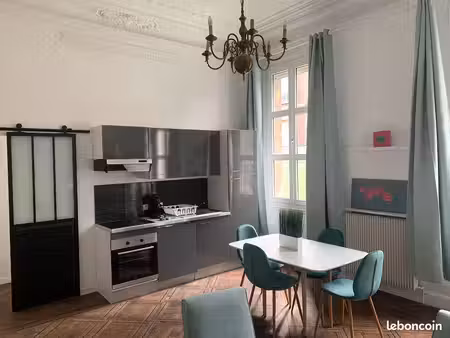 magnifique appartement haussmanien meublé avec grandes hauteurs sous plafond  lumière  cal