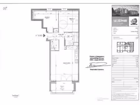 appartement 3 pièces 63 m²
