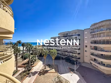 appartement 3 pièces à vendre à canet en roussillon - canet sud  parking  vue mer.