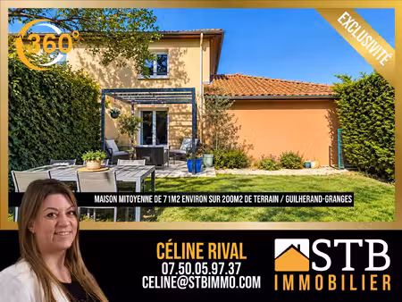maison mitoyenne de 71m2 sur 200m2 de terrain