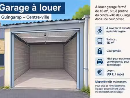 location garage box et parking à guingamp (22200) : à louer / 16m² guingamp