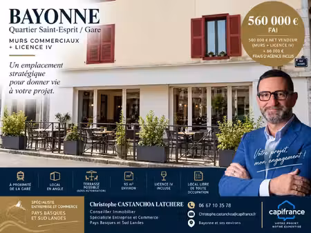 local professionnel à vendre bayonne 5 pièce(s) 95m2 560 000€