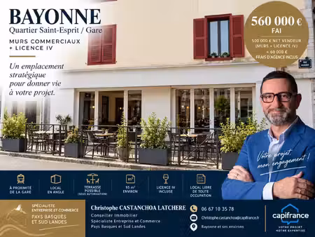 vente commerce 5 pièces 95 m² bayonne (64100)