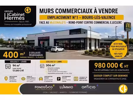 vente commerce 400m²