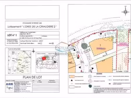 vente terrain à besné (44160) : à vendre / 599m² besné