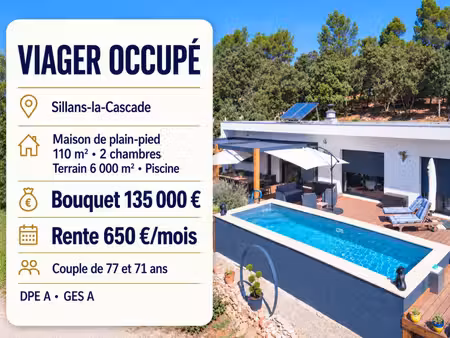 vente maison sillans la cascade  110m² 4 pièces 570 000€ avec piscine