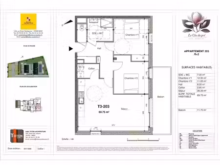 vente appartement 3 pièces 69.75 m² à guilers (29820)  289 740 €