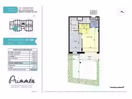 location appartement 2 pièces 49 m² à saint-laurent-du-var (06700)  964 €