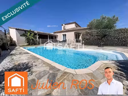 ⭐ montady – maison familiale t5 avec piscine  cuisine d’été & boulodrome