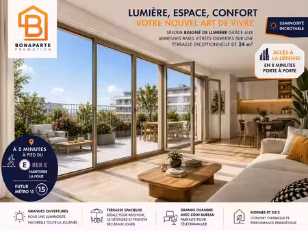 vente appartement 2 pièces 49 m² à nanterre (92000)  348 000 €