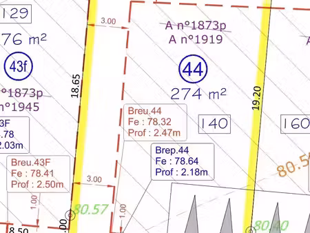 vente terrain 274 m² châteaubourg (35220)