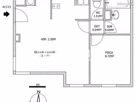 appartement 2 pièces 38.65m² à louer 572.38 - loos 59120