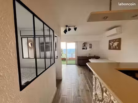 appartement t1 bis / coin nuit / terrasse / vue mer / parking / cave