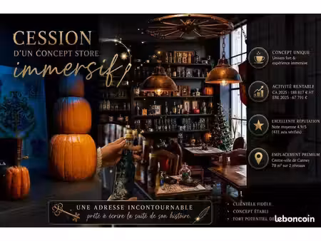 cession d'un concept store immersif au cœur de cannes