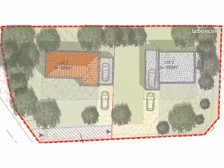 terrain à bâtir de 783m²