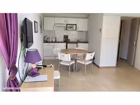 vends t2 tout équipé  avec place de parking privative et piscine