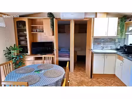 mobil home sun roller 2004. 34m². 3 ch. sur parcelle prl