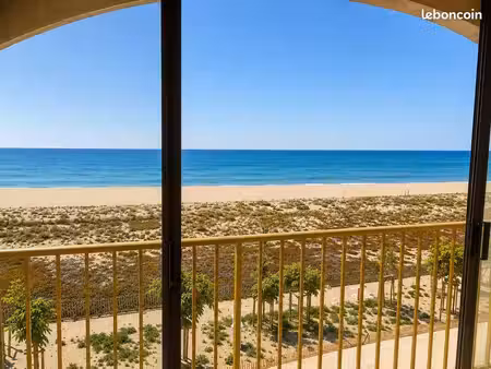 t3 face mer – vue 180° – loggia – garage – le barcarès