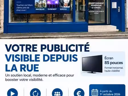 espace publicitaire sur écran 85” – montceau-les-mines