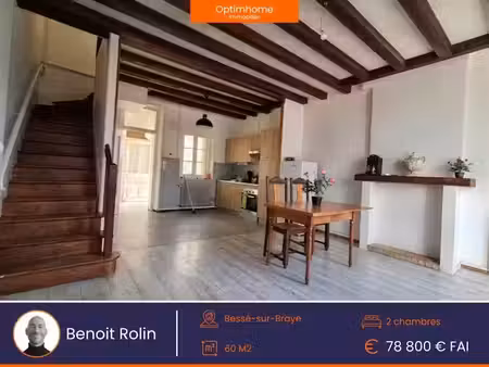 vente maison 3 pièces 60 m² à bessé-sur-braye (72310)  78 800 €