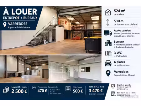local 524 m² varreddes