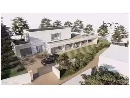 terrain à bâtir 1000 m² – mont-saint-aignan – pc purgé – maison contemporaine 214 m²