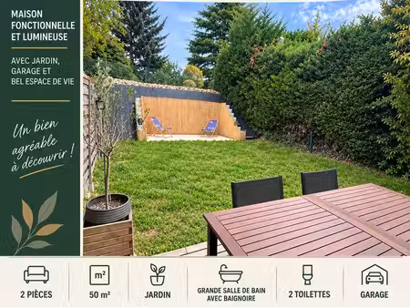 maison 2 pièces 50 m² avec jardin sans vis-à-vis et garage – claye-souilly