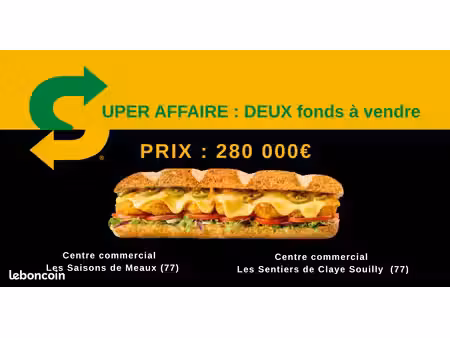 deux fonds de commerce sandwicherie