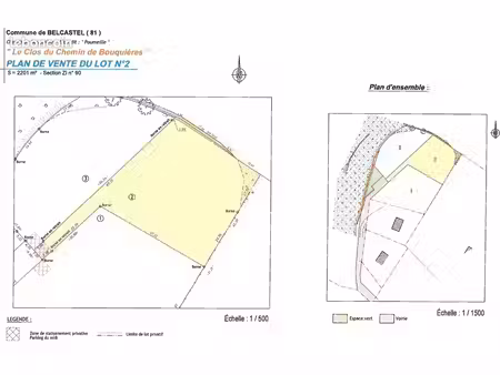 terrain constructible de 2 201 m² à belcastel (81) – 45 /m²
