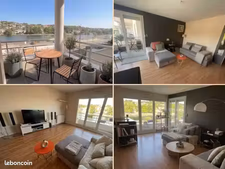 appartement t2 50 m² avec grand balcon vue seine – climatisation + parking + cave – proche