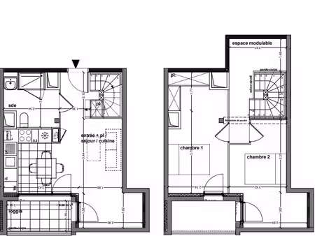 appartement t3 en duplex beaux volumes  terrasse et parkin