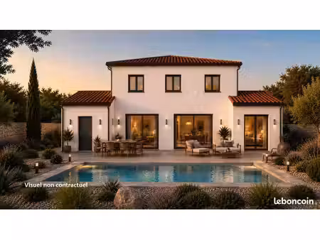 maison contemporaine 109 m² avec 4 chambres et garage 20 m² sur terrain 907 m² à bizanet
