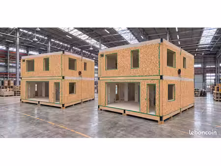 deux maisons 4 pièces préfabriquée en bois 96 m² chacune avec modulaire à finir