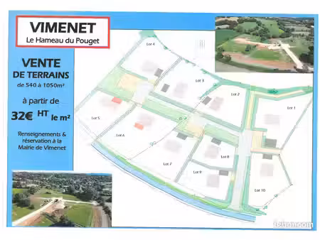 a vendre 7 terrains constructibles dans lotissement communal